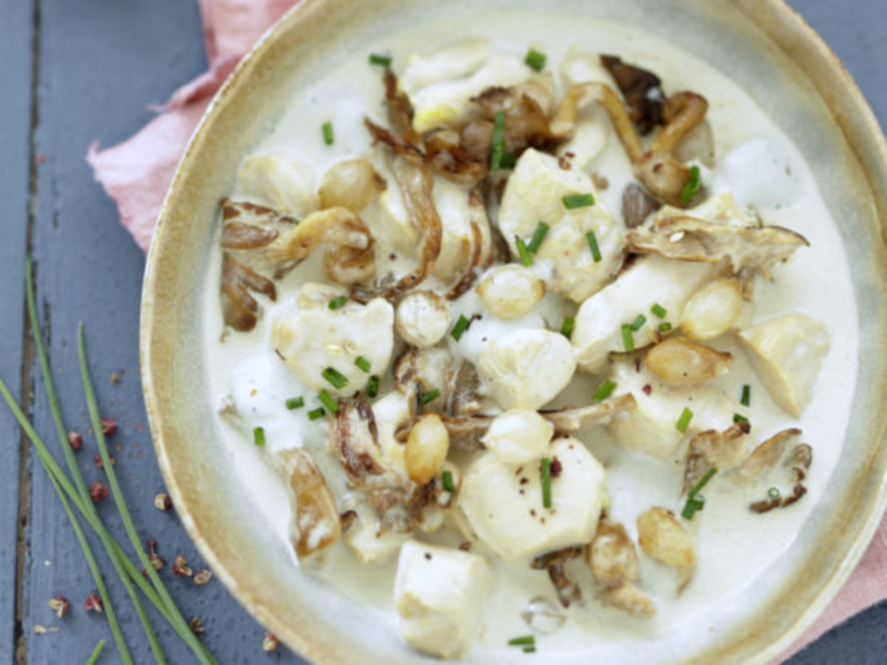 Blanquette de poulet à la crème de bleu