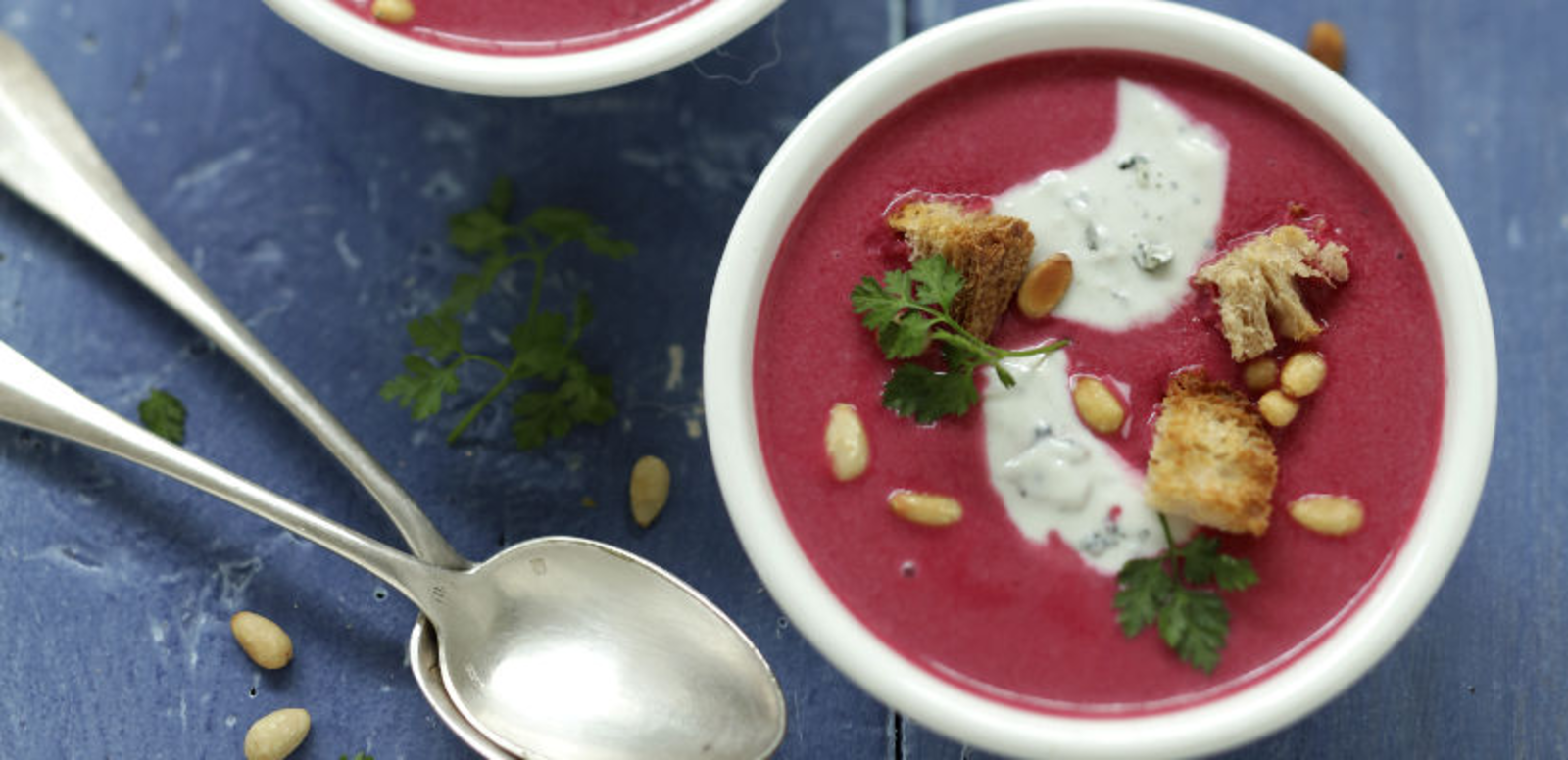 Velouté de betterave à la Crème de Saint Agur