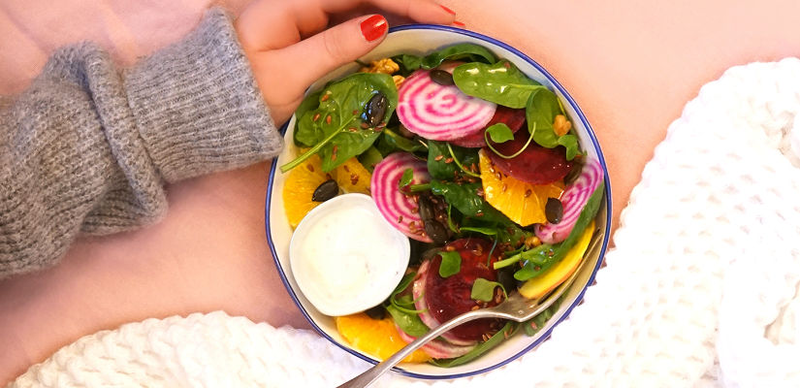 Salade de betterave à l'orange, sauce au fromage frais