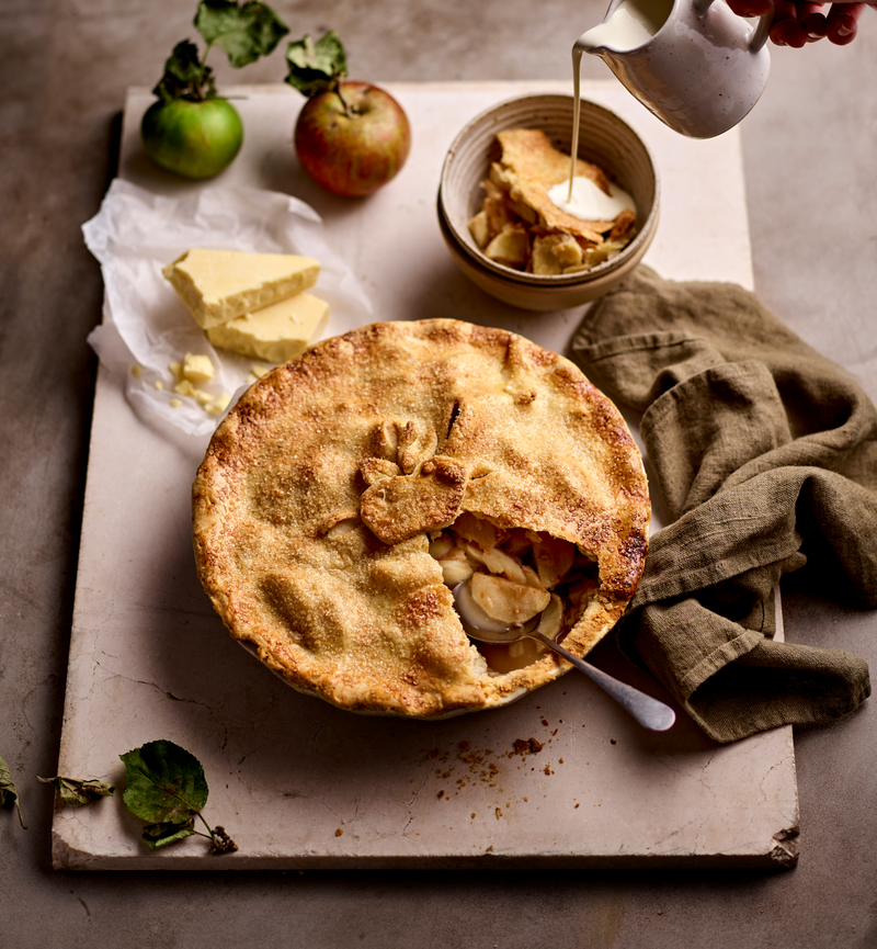 Tourte aux pommes et cheddar