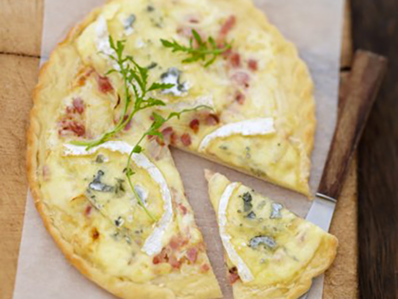 Tarte flambée au bleu