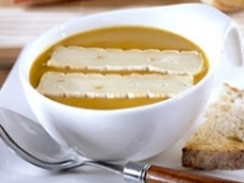 Soupe potiron-châtaigne au fromage