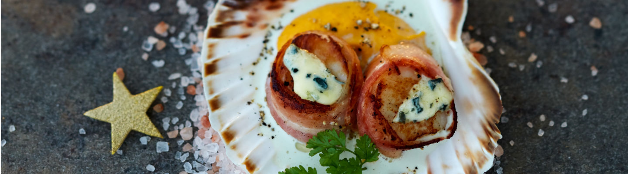 Coquilles Saint-Jacques au lard et fromage bleu