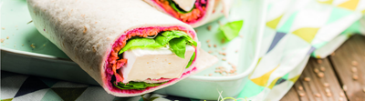 Wrap au houmous de betterave et fromage