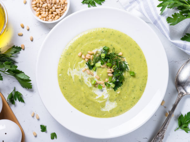 Velouté de courgettes au fromage frais