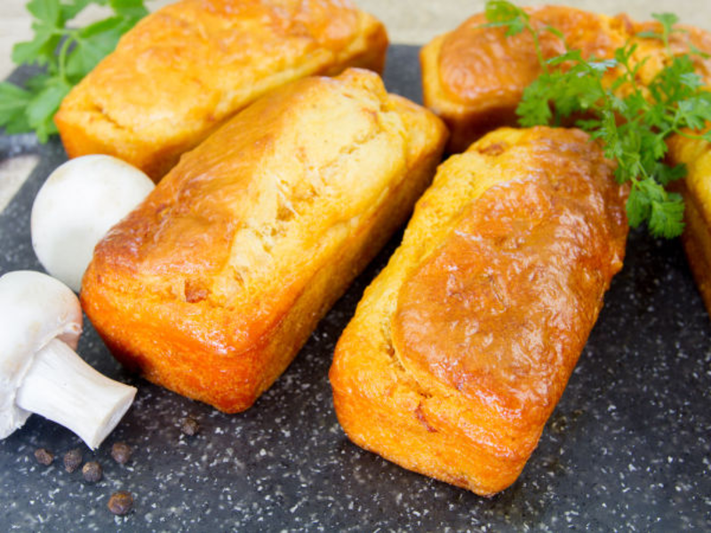 Cake aux champignons et fromage