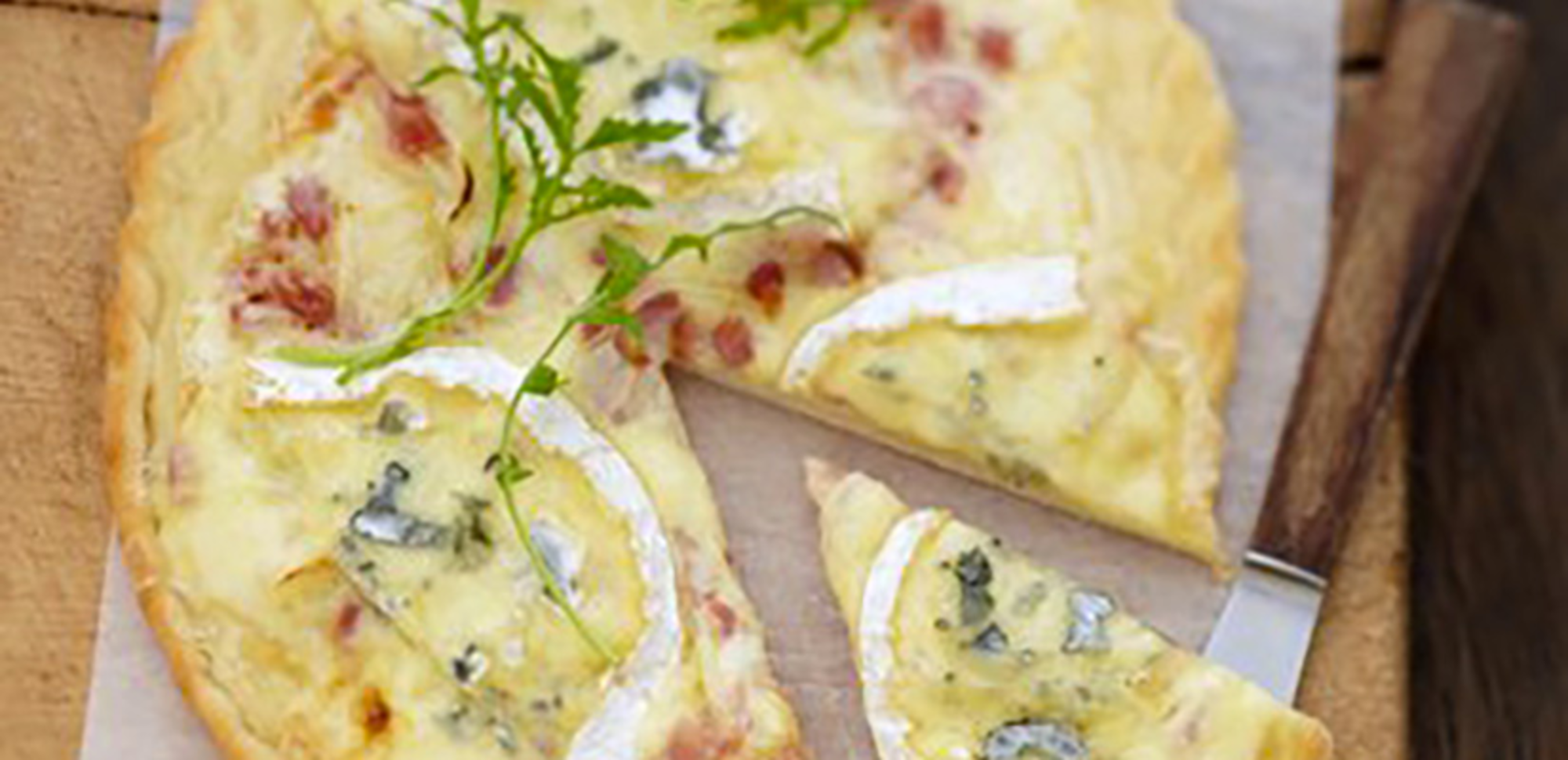 Tarte flambée au bleu