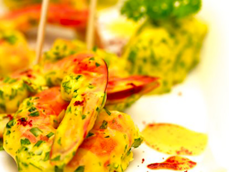 Crevettes festives au fromage frais