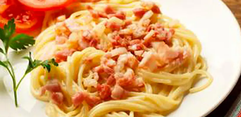 Spaghetti carbonara au fromage frais