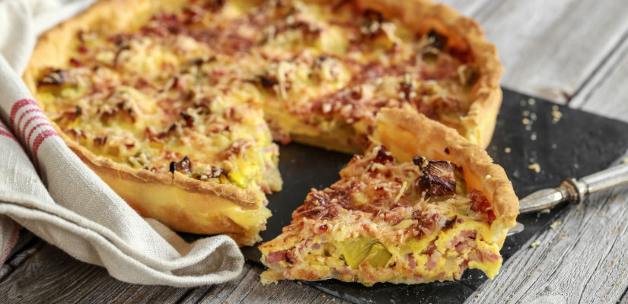 Tarte poireaux et lardons