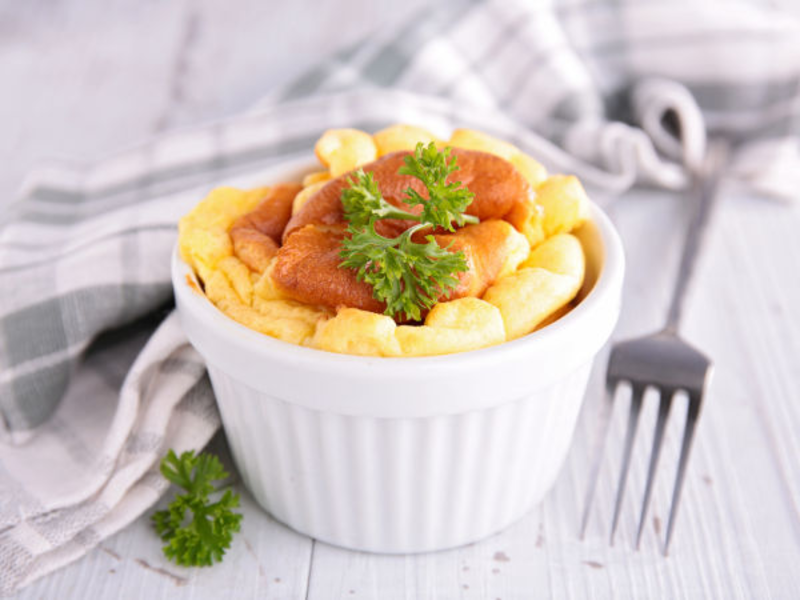 Soufflé aux champignons de Paris et fromage