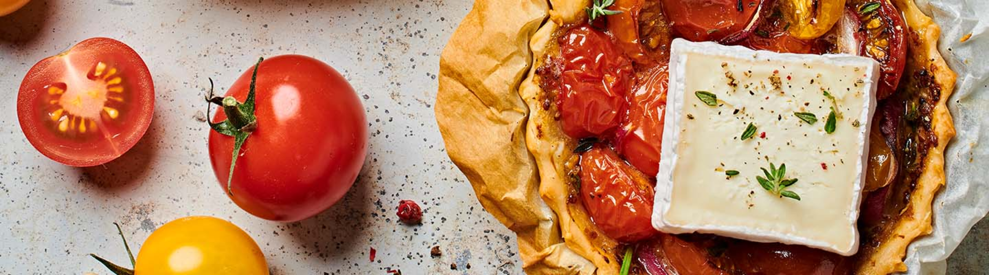 Tarte tomate cerise et fromage