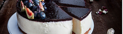 Cheesecake au fromage frais, myrtilles et figues
