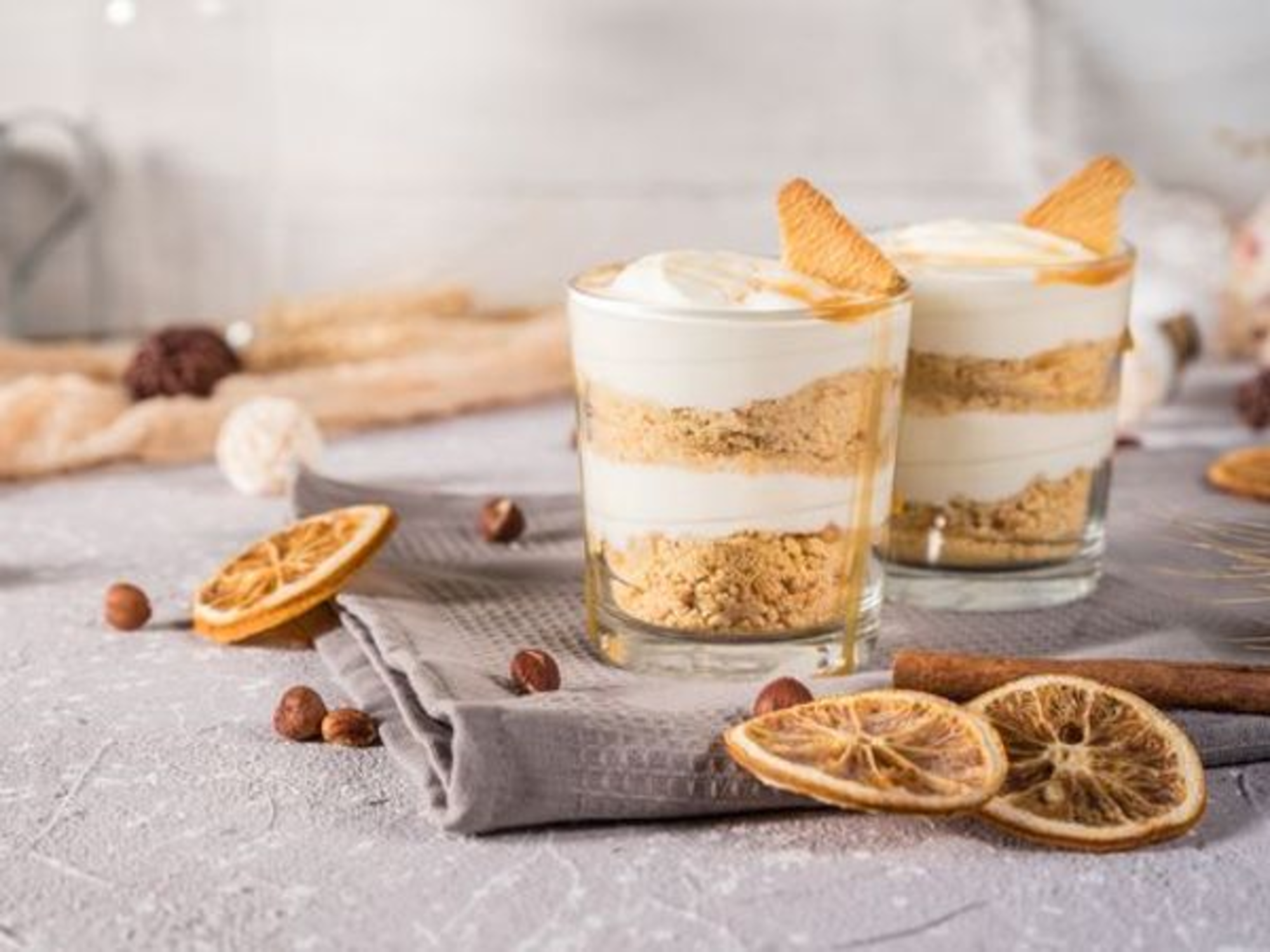 Verrine de mascarpone sans œuf, speculoos et orange