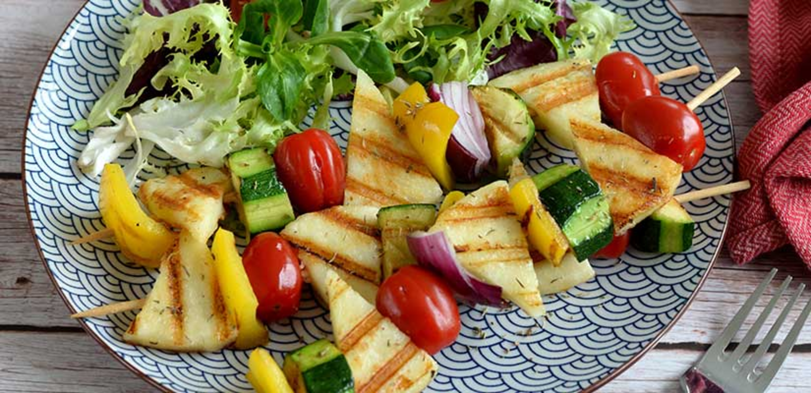 Brochettes de fromage à griller
