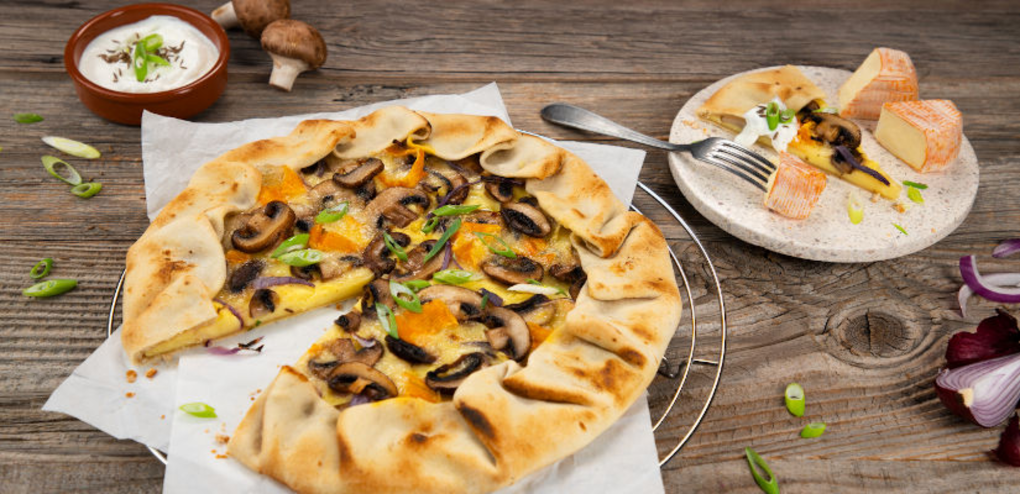 Tarte aux champignons et pommes de terre
