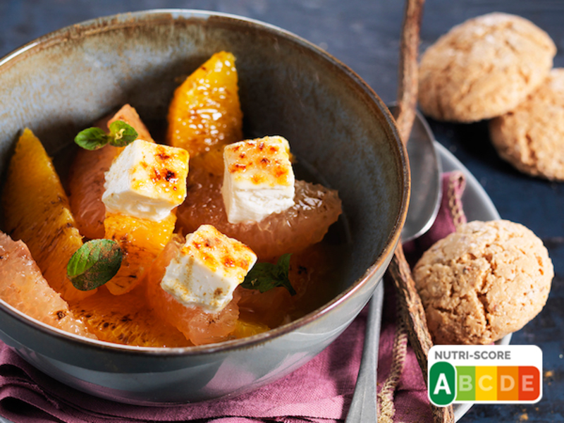 Salade d'orange et pamplemousse au fromage frais