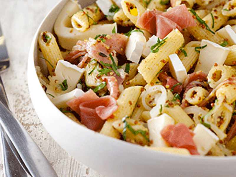 Pastasotto au jambon de pays, fromage et moutarde à l’ancienne