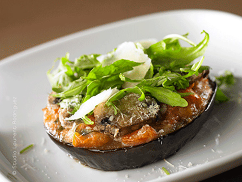 Aubergines façon pizza au Parmigiano Reggiano