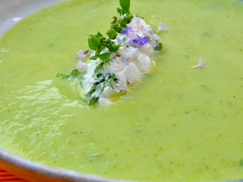 Soupe de courgettes au fromage frais