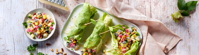 Wraps de laitue aux légumes croquants et fromage