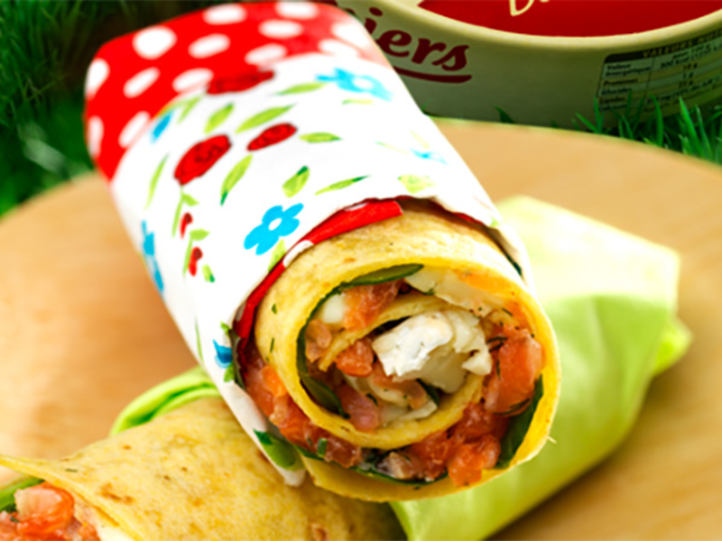 Wraps au Coulommiers et saumon