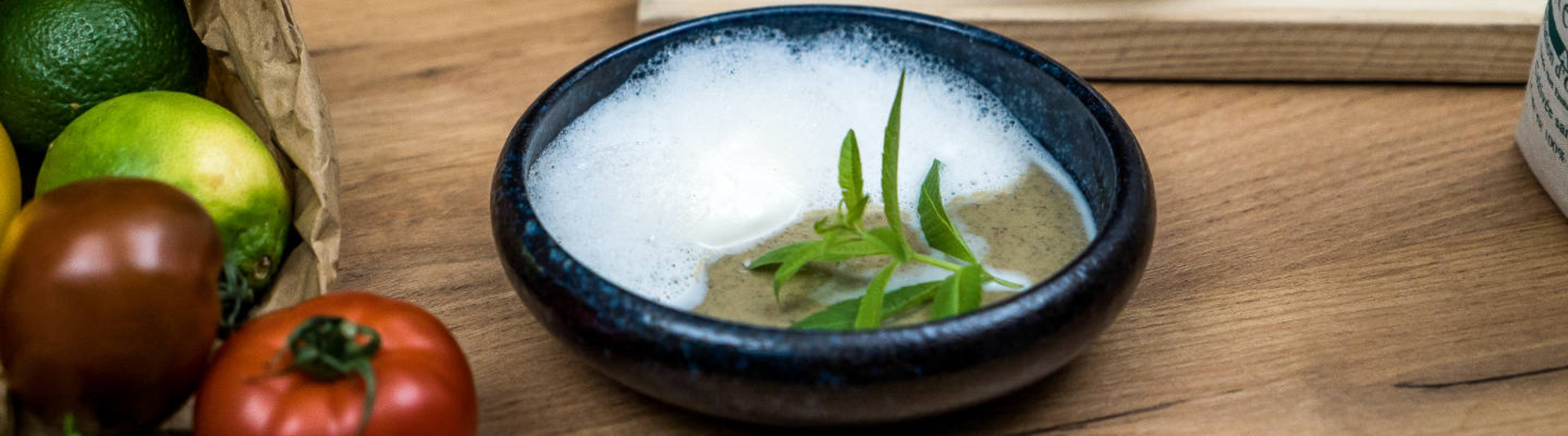 Crème de lentilles au fromage frais et lard fumé