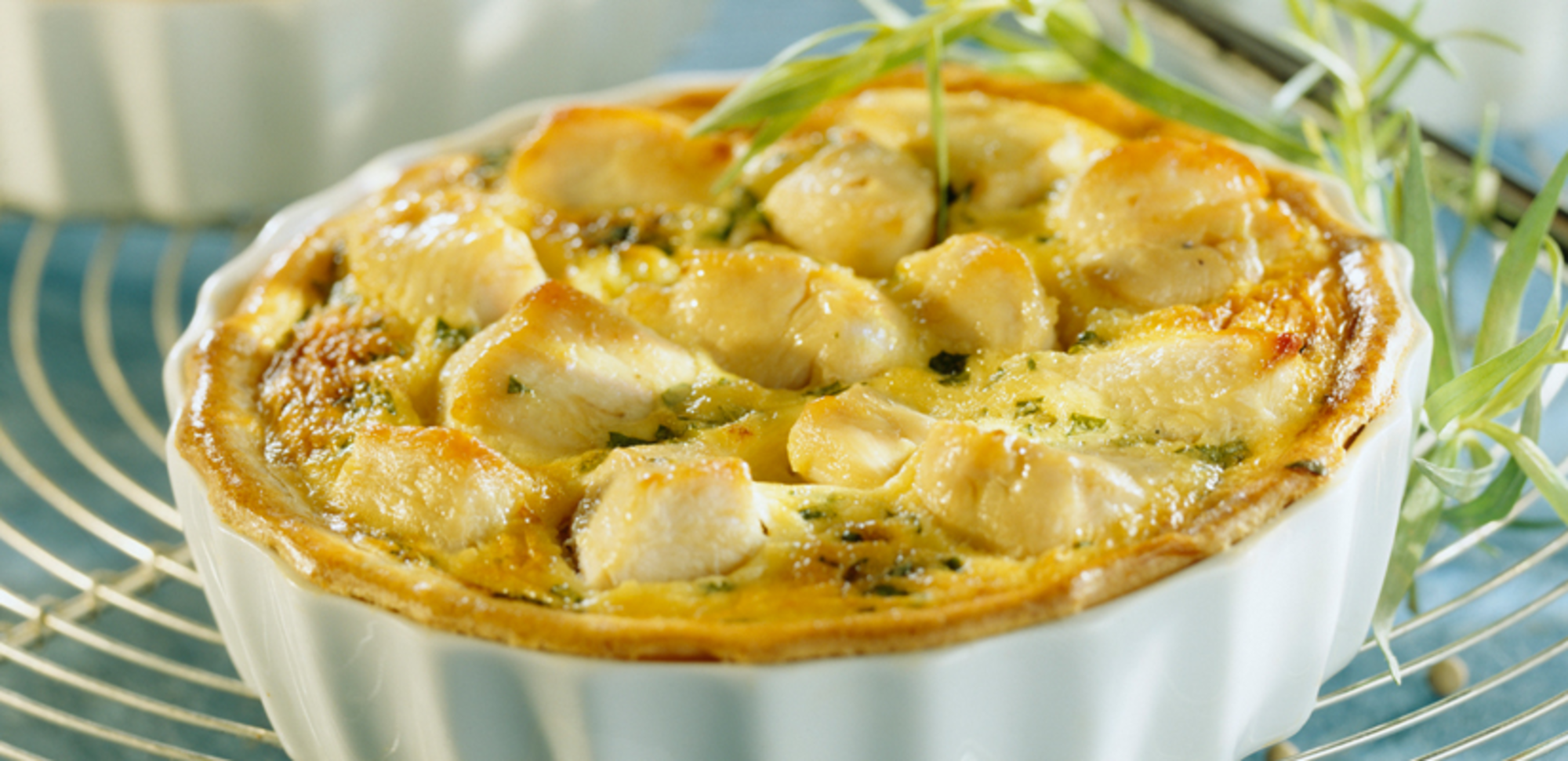 Les mini-quiches au poulet, chèvre frais et blette