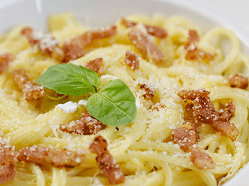 Pâtes carbonara au camembert