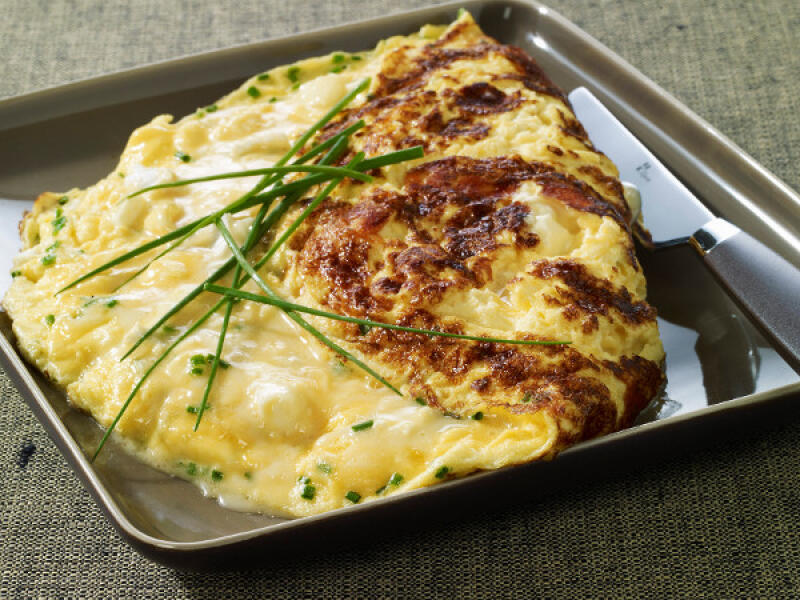 Omelette baveuse au fromage