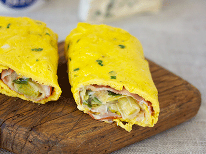 Wrap au poireau et au bleu