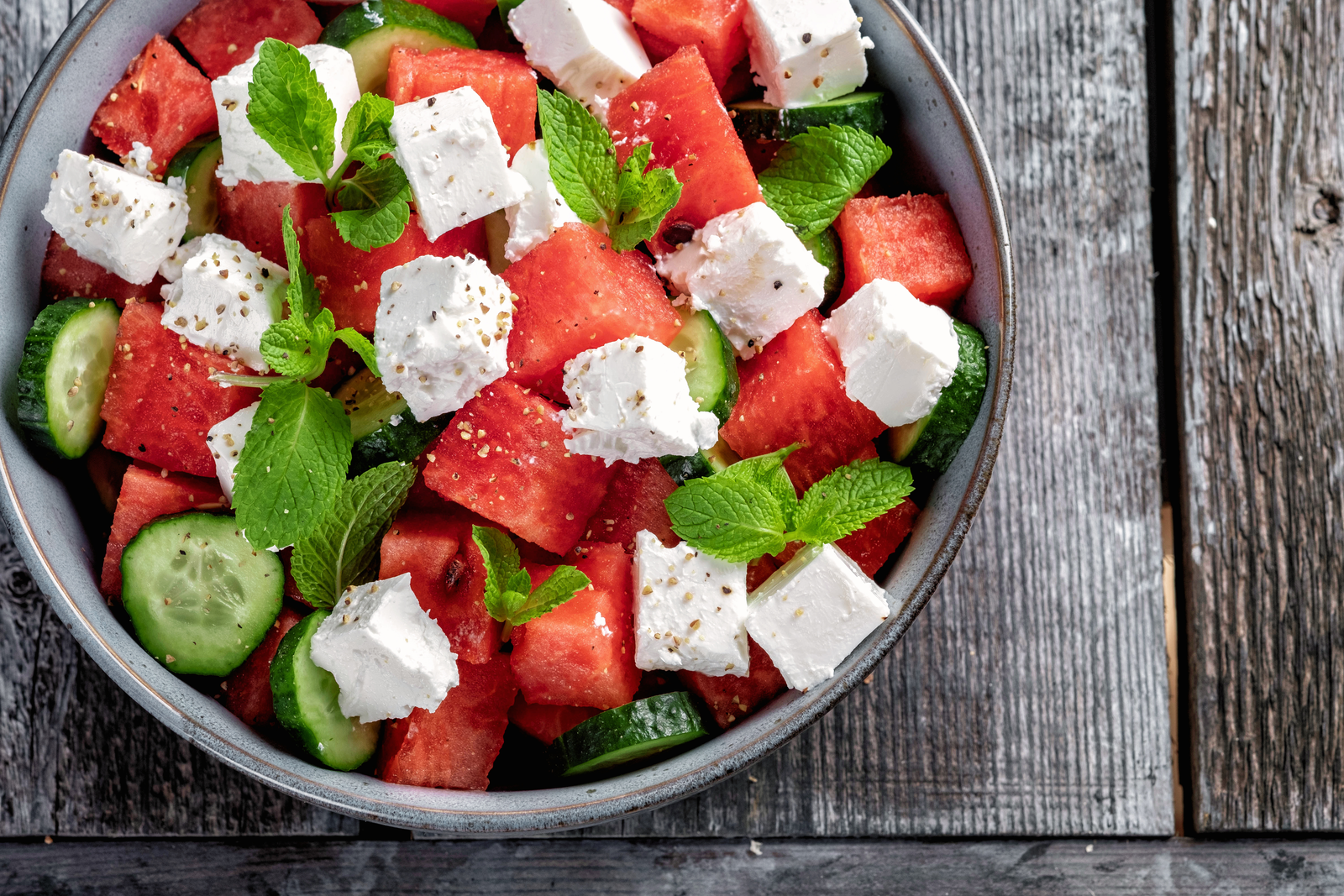 Salade pastèque feta menthe