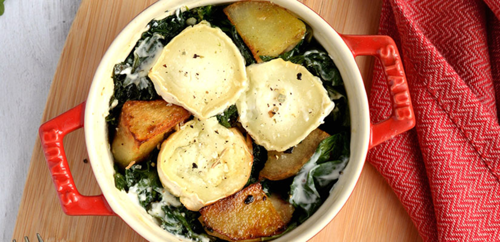 Cocotte épinard chèvre et pomme de terre