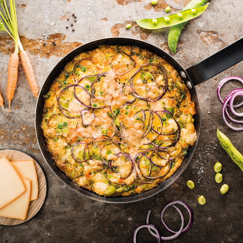 Frittata aux légumes et fromage à raclette