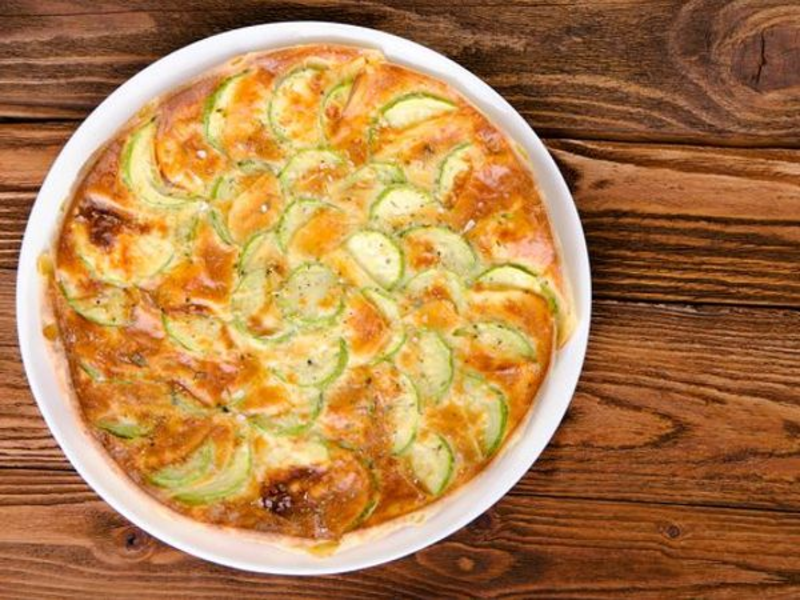 Gratin de courgettes au fromage frais au micro-ondes