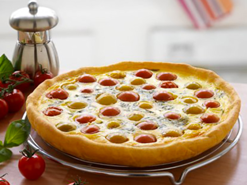 Quiche aux tomates cerises et fromage frais