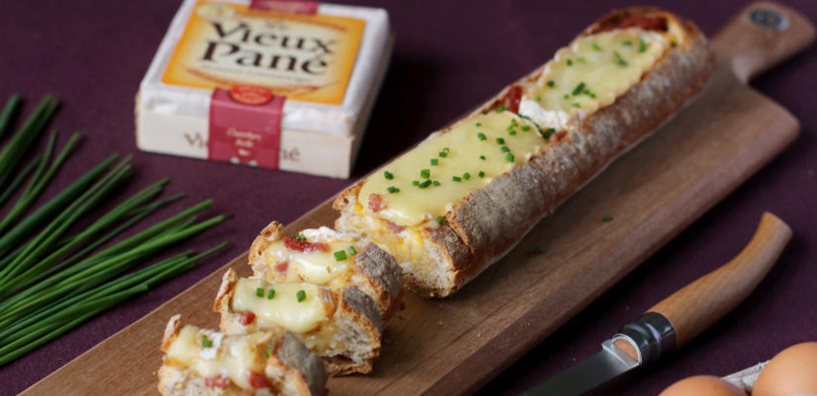 Baguette apéritive gratinée