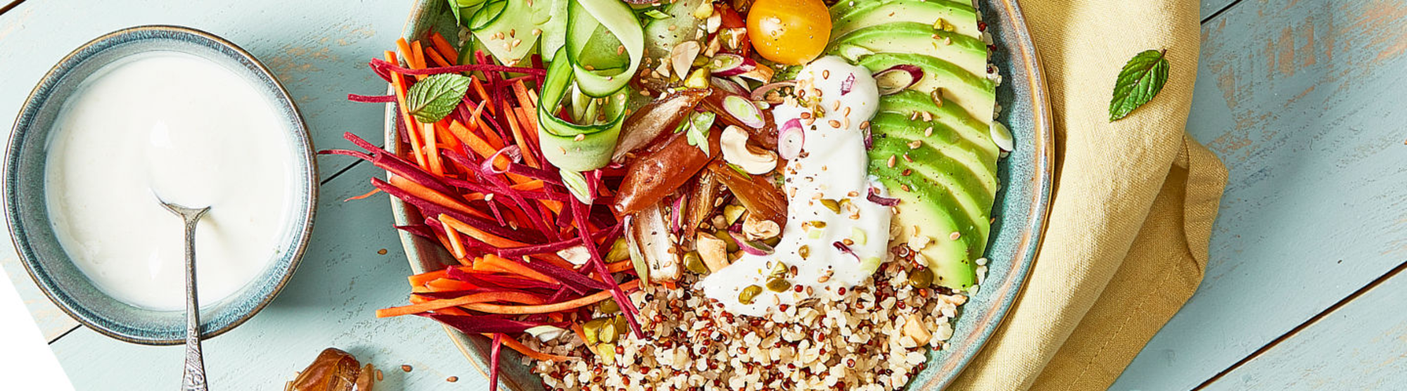 Buddha bowl sauce au fromage frais
