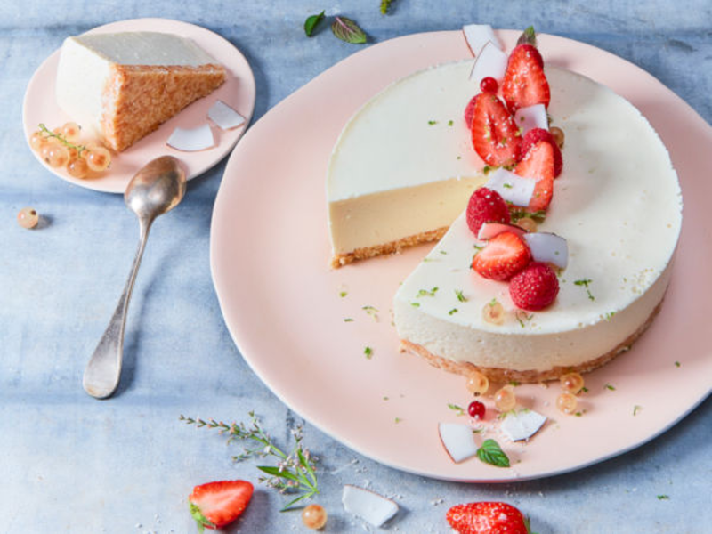 Cheesecake coco fraise au fromage frais