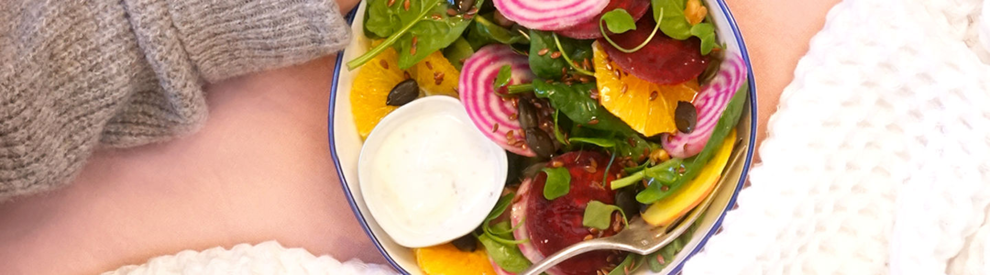 Salade de betterave à l'orange, sauce au fromage frais