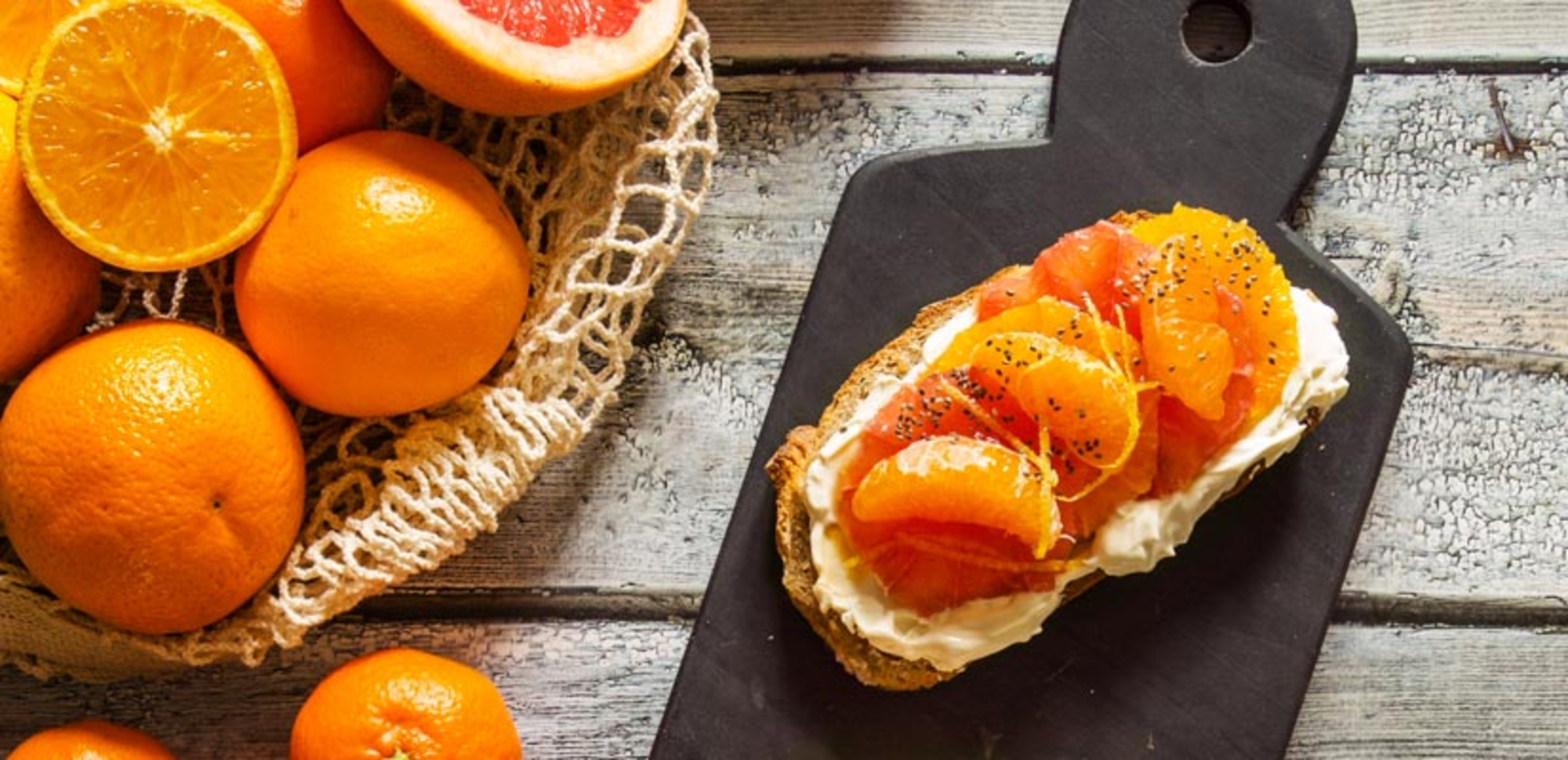Tartine aux agrumes