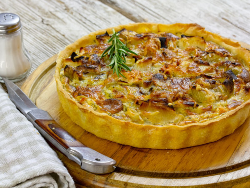 Tarte aux poireaux et au bleu