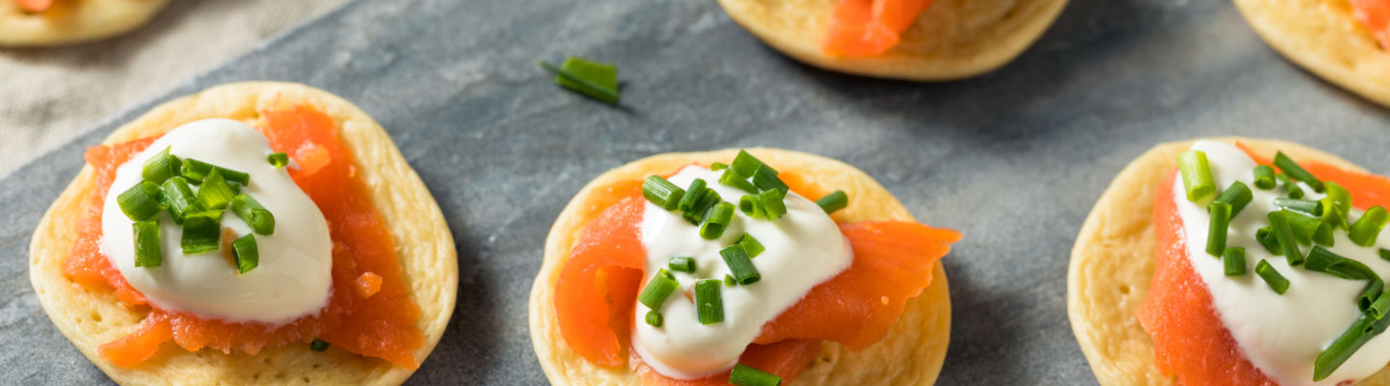 Blinis au saumon fumé et fromage frais