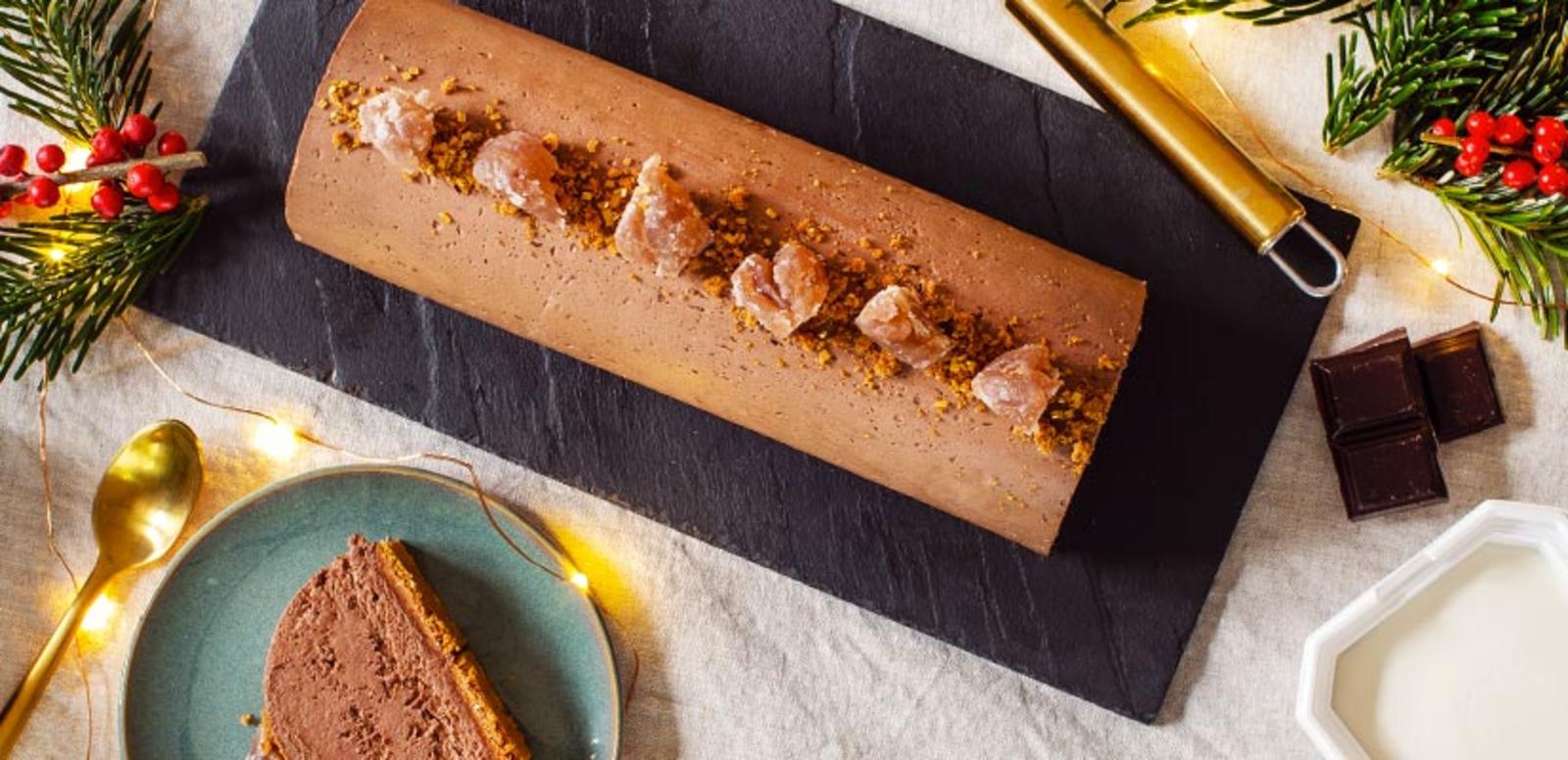 Bûche cheesecake chocolat