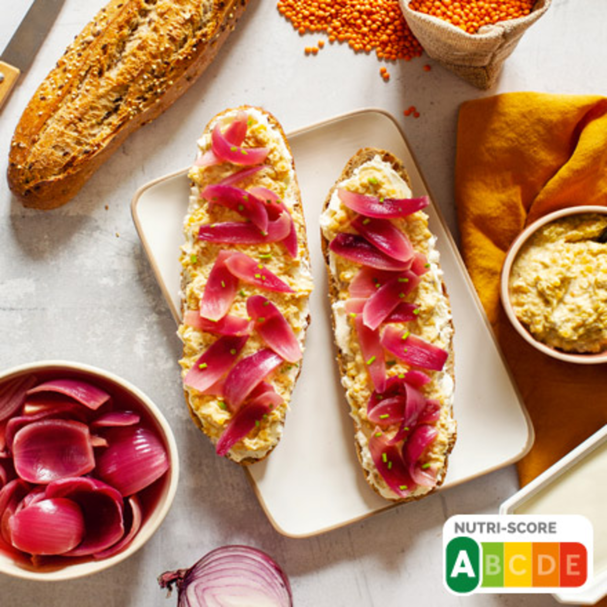 Lentilles corail et pickles
