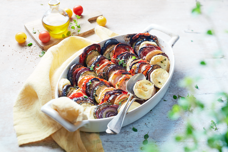 Tian de légumes du soleil au fromage de chèvre