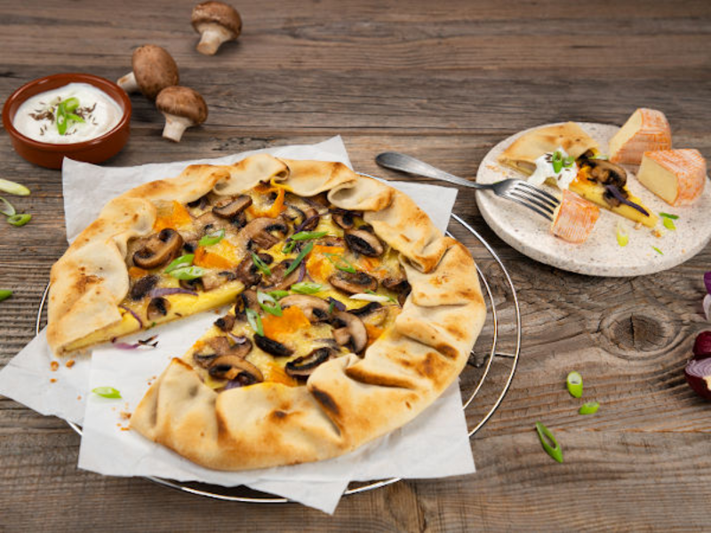 Tarte aux pommes de terre et champignons