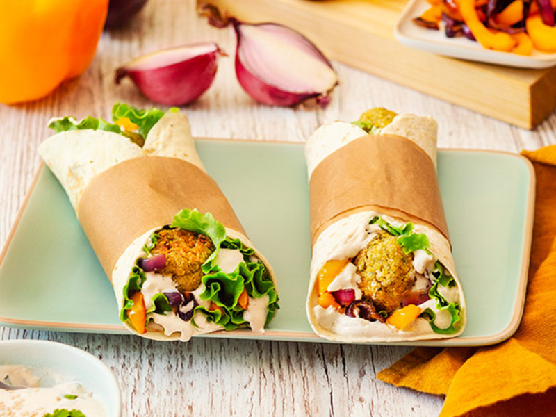 Wraps de falafels et sauce au fromage frais