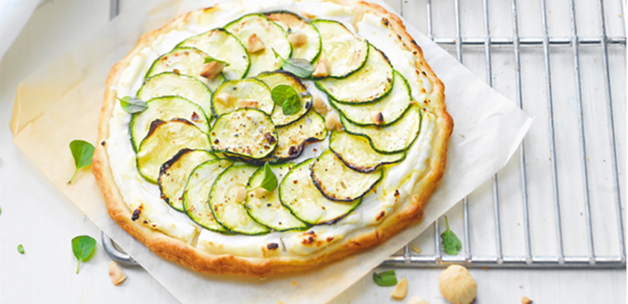 Tarte aux courgettes et fromage de chèvre frais