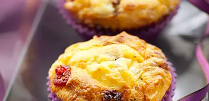 Muffins pommes, cranberries et fromage